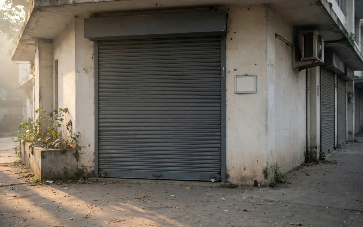 Bank branch shutters during nationwide bank strike