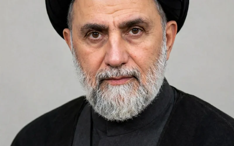 Iranian leader Mojtaba Khamenei in formal portrait setting
