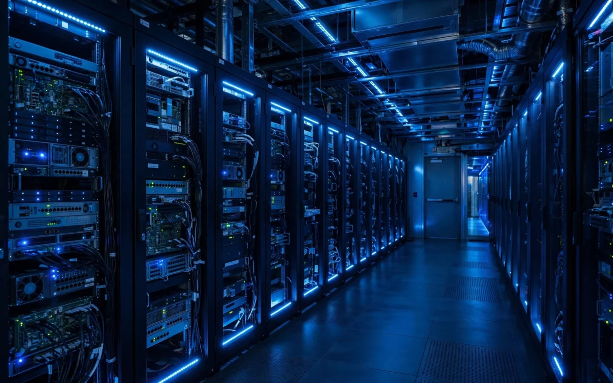 Server room hardware representing the cyber infrastructure targeted by Chinese hackers.