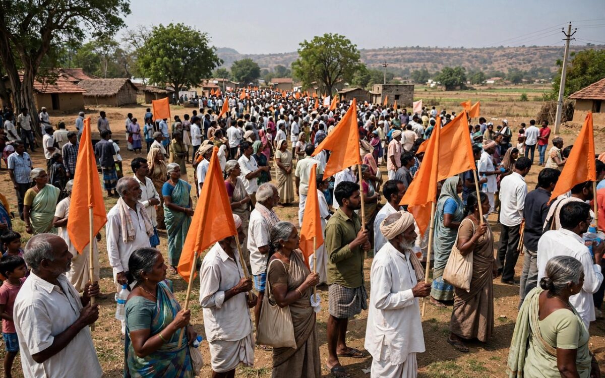 Maratha Quota Protest Continues at Antarwali Sarati in Jalna