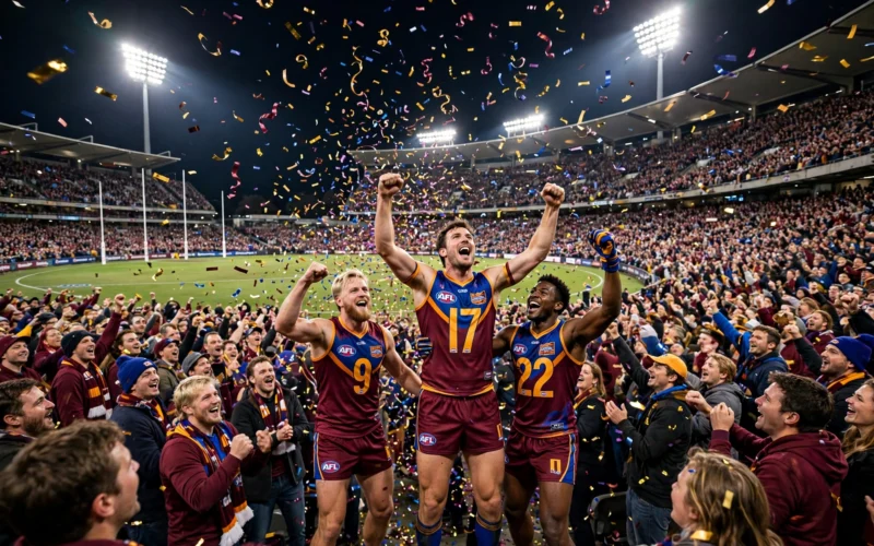 Brisbane Lions celebrate AFL Grand Final win at the MCG