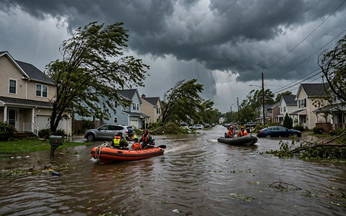 Nor'easter flooding and power outages across the US Northeast