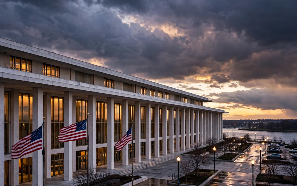 The Kennedy Center in Washington DC at dusk