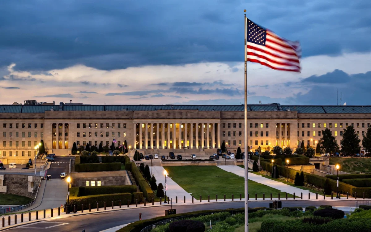The Pentagon building at dusk