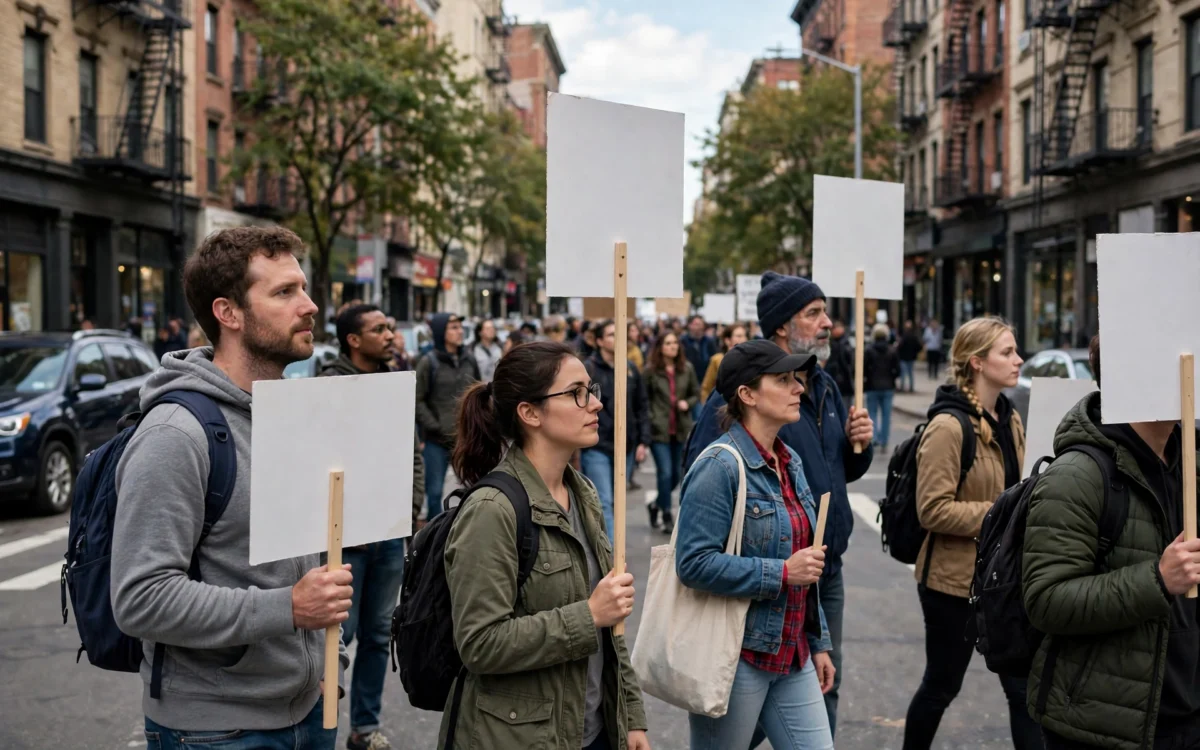 Protesters marching in a US city over immigration enforcement policies