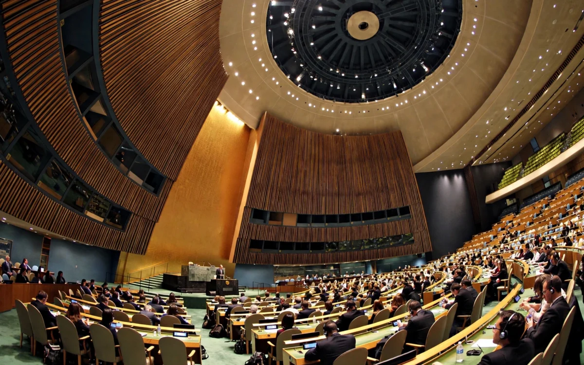 Health Secretary Punya Salila Srivastava addressing a UN meeting in New York