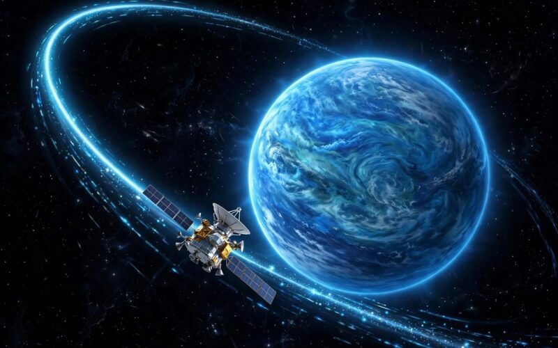 Spacecraft using a planet's gravity as a slingshot