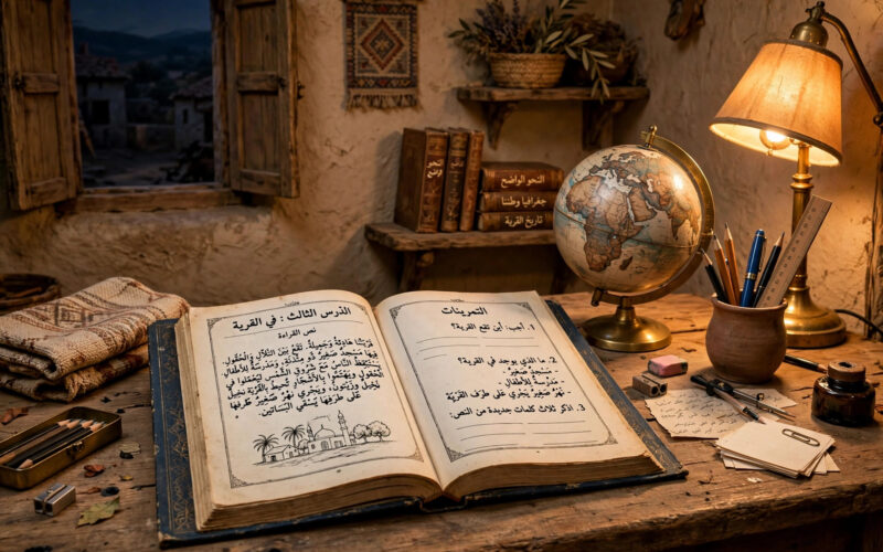 Study desk with an open Arabic textbook celebrating the UGC-NET topper