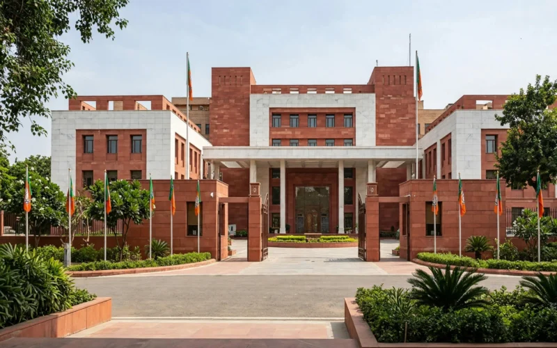 Exterior of the BJP national headquarters building in New Delhi.