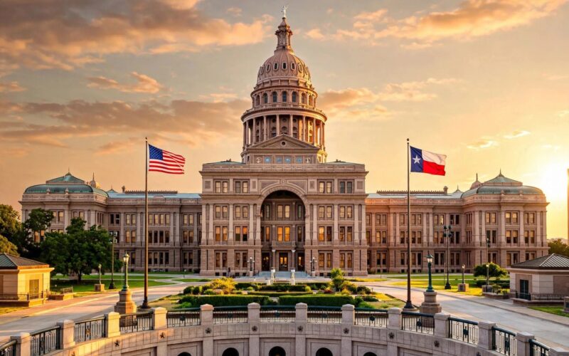 Texas State Capitol building at golden hour