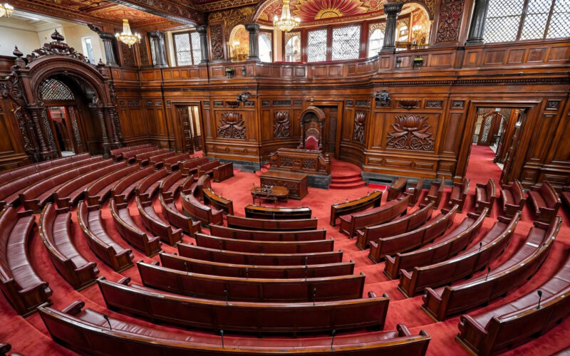 Rajya Sabha chamber interior ahead of the October 16 elections