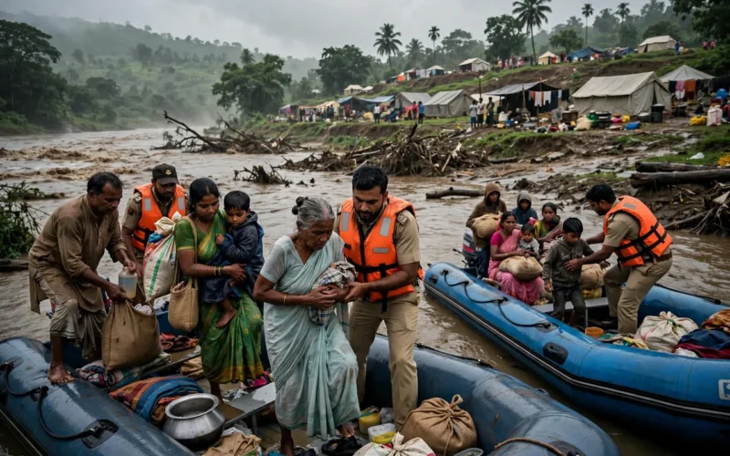 Odisha floods: 70,000 evacuated as rivers swell