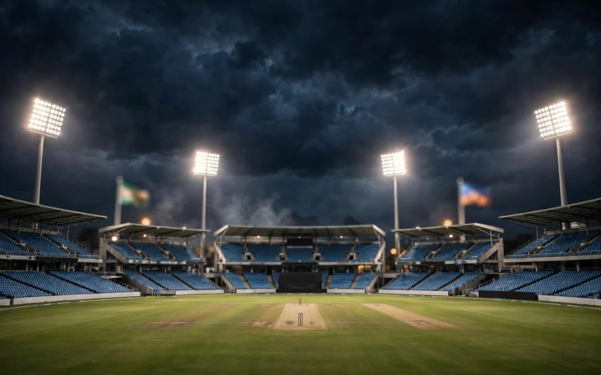 Cricket stadium during the India-Afghanistan series map row