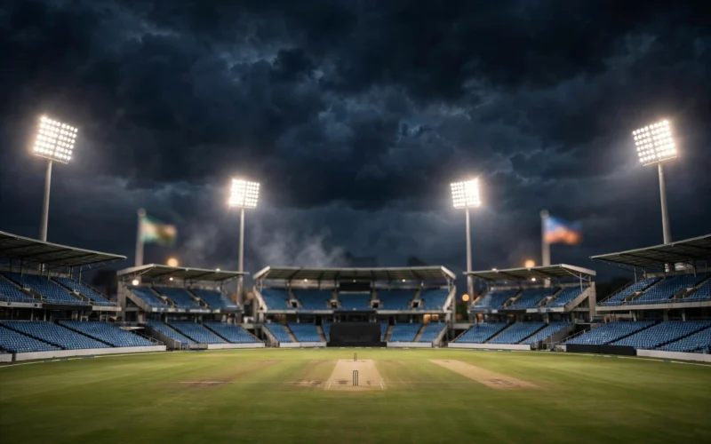 Cricket stadium during the India-Afghanistan series map row