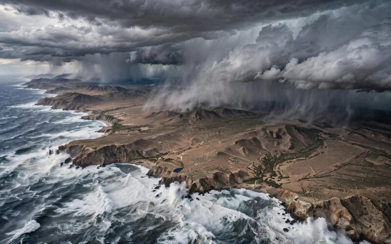 Hurricane Polo hits Baja California, heads north