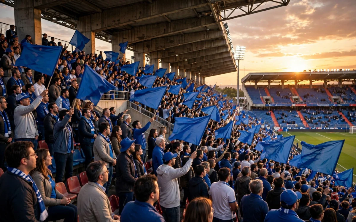 Fans in the stands of Celta Vigo's Balaidos stadium