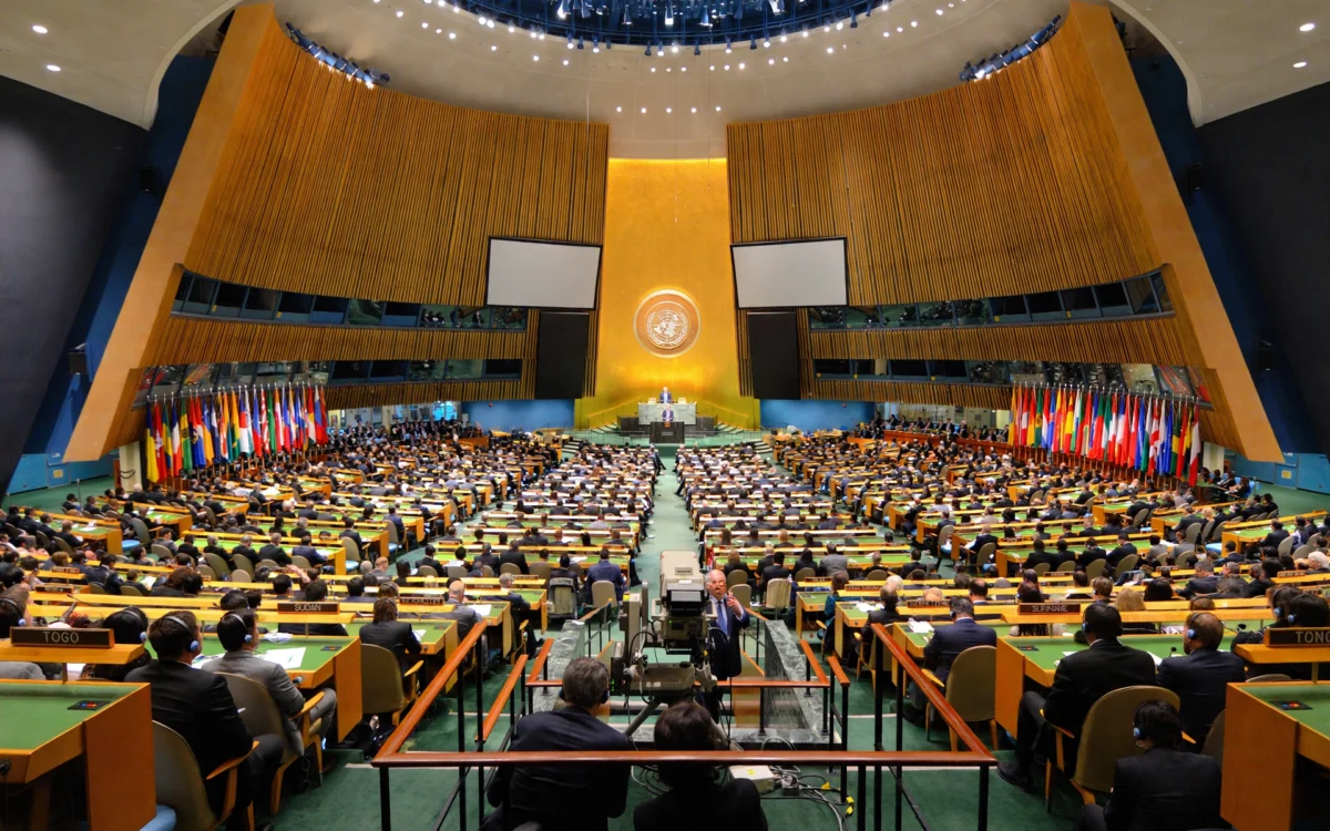 Russian Foreign Minister Sergei Lavrov addressing the UN General Assembly in New York