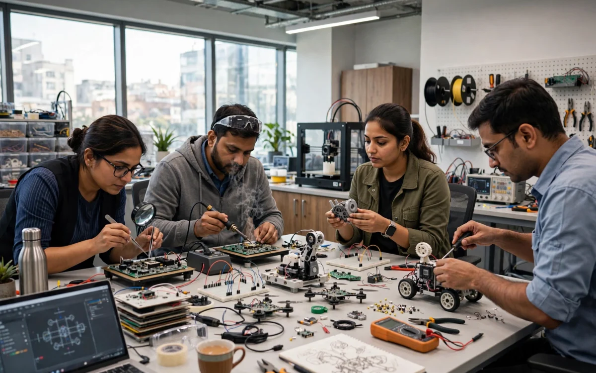 Engineers at work in an Indian innovation lab