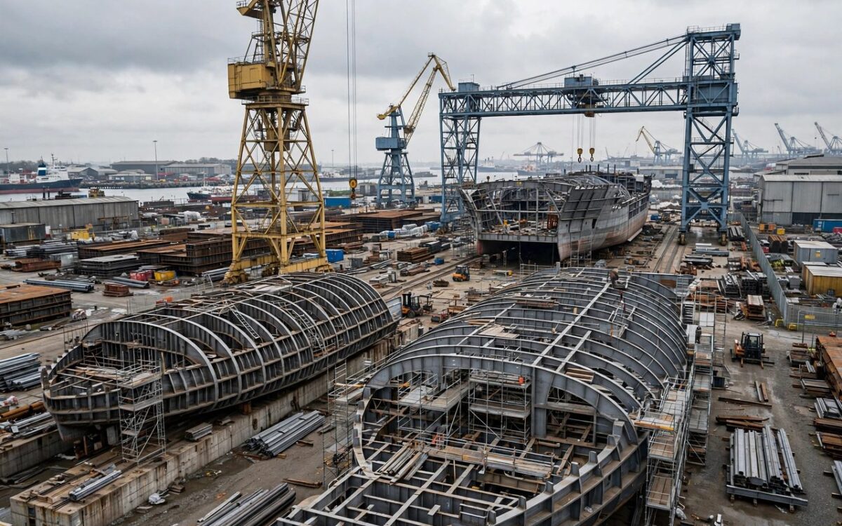 Shipbuilding facility under construction