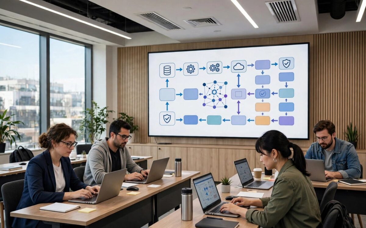 alt: Engineers in a training session for deploying AI systems in enterprises