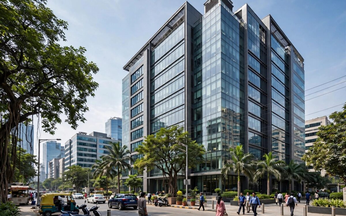 Bajaj Finance office building with company signage