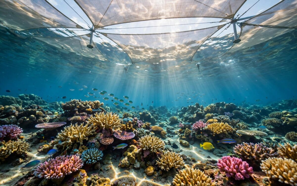Underwater umbrellas could save coral reefs