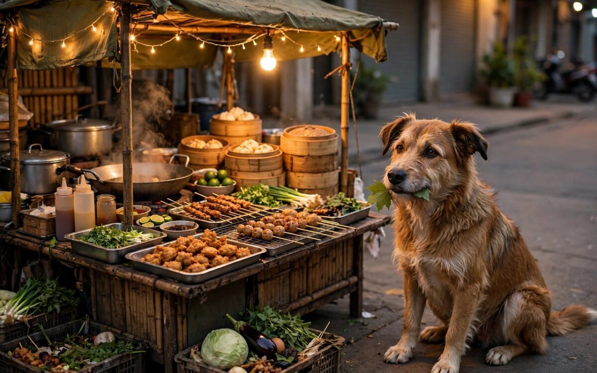 Stray Dog 'Pays' for Food With a Leaf