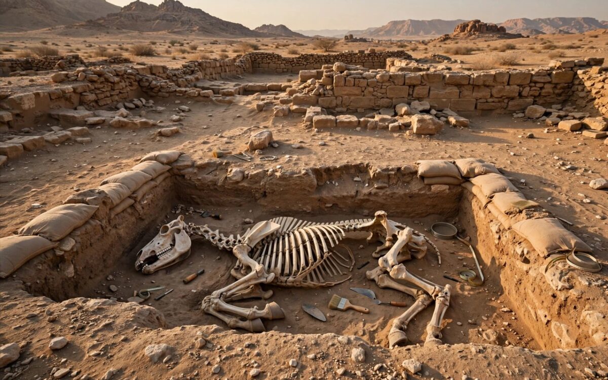 3,000-year-old warhorse grave found in Egypt fort