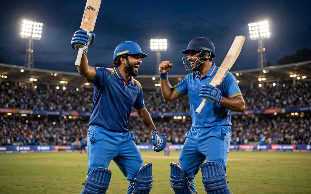 Shubman Gill and Abhishek Sharma batting for India