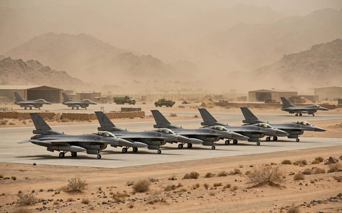 US military base in the Gulf region with aircraft