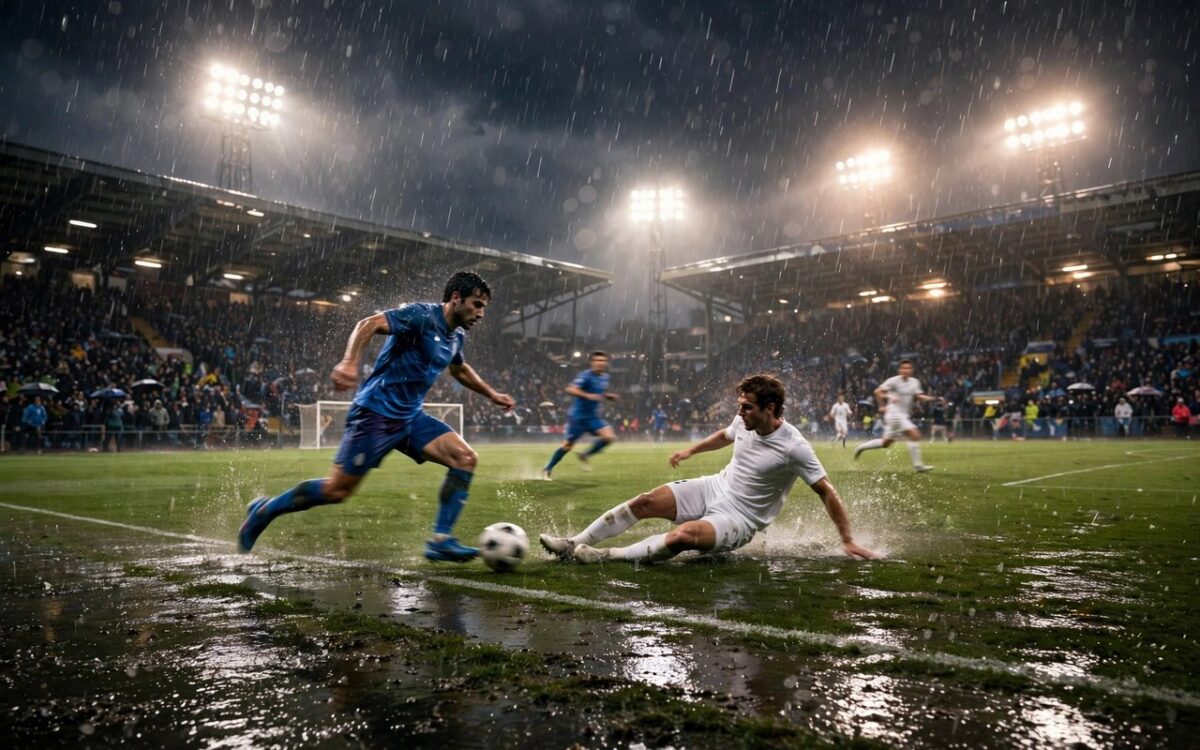 Football action between India and Uruguay at Salt Lake Stadium