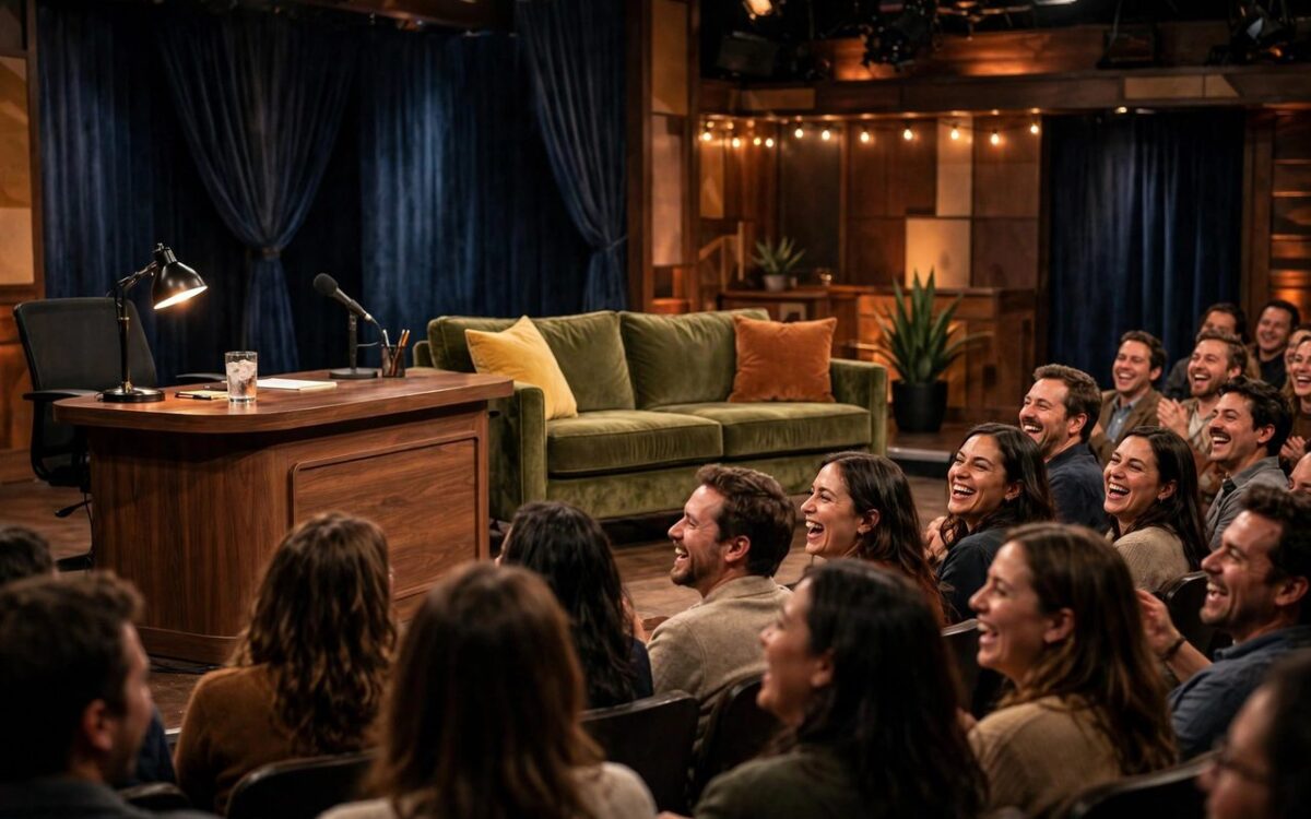 Kapil Sharma with guests on his show set