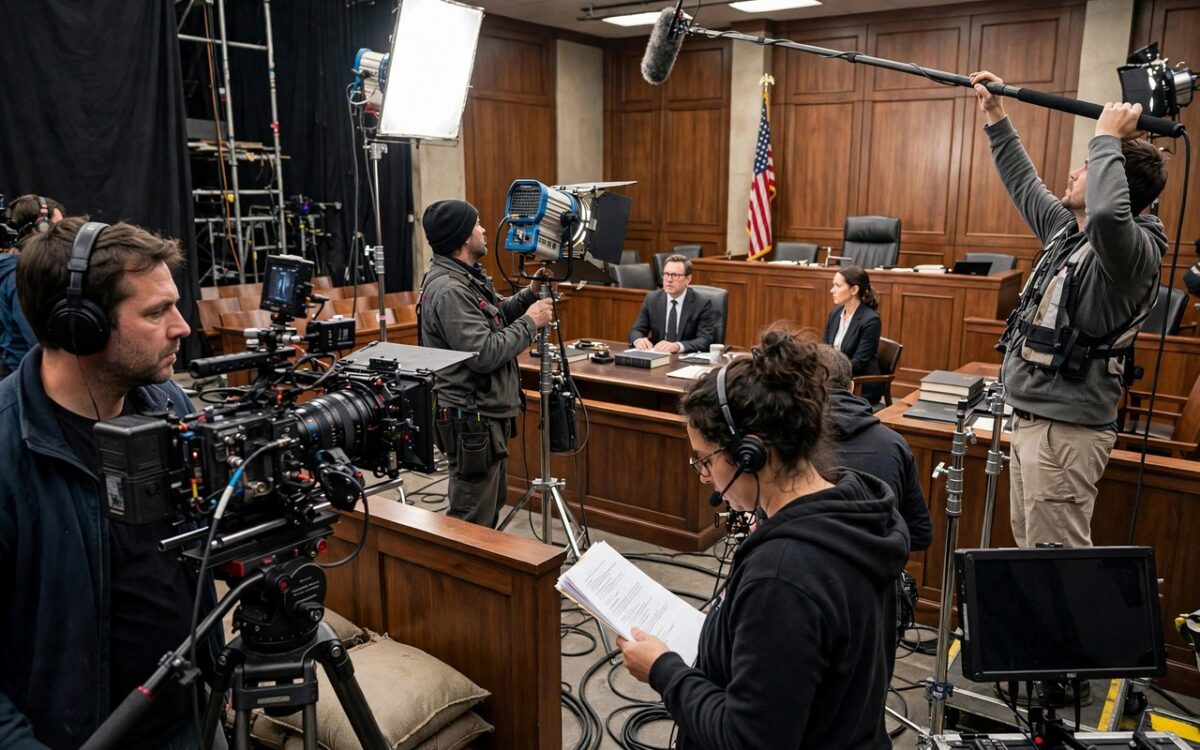 Film set with cameras during a web series shoot