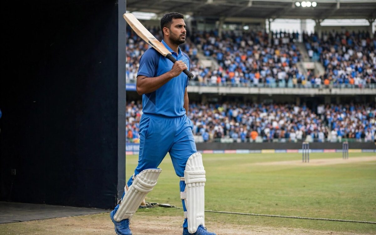 Virat Kohli walking out to bat in an ODI match