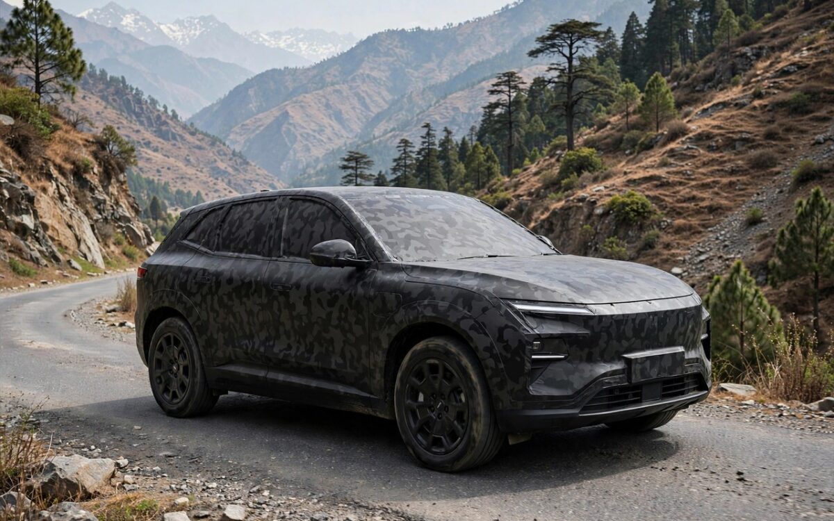 Camouflaged Mahindra Thar Electric SUV being road tested