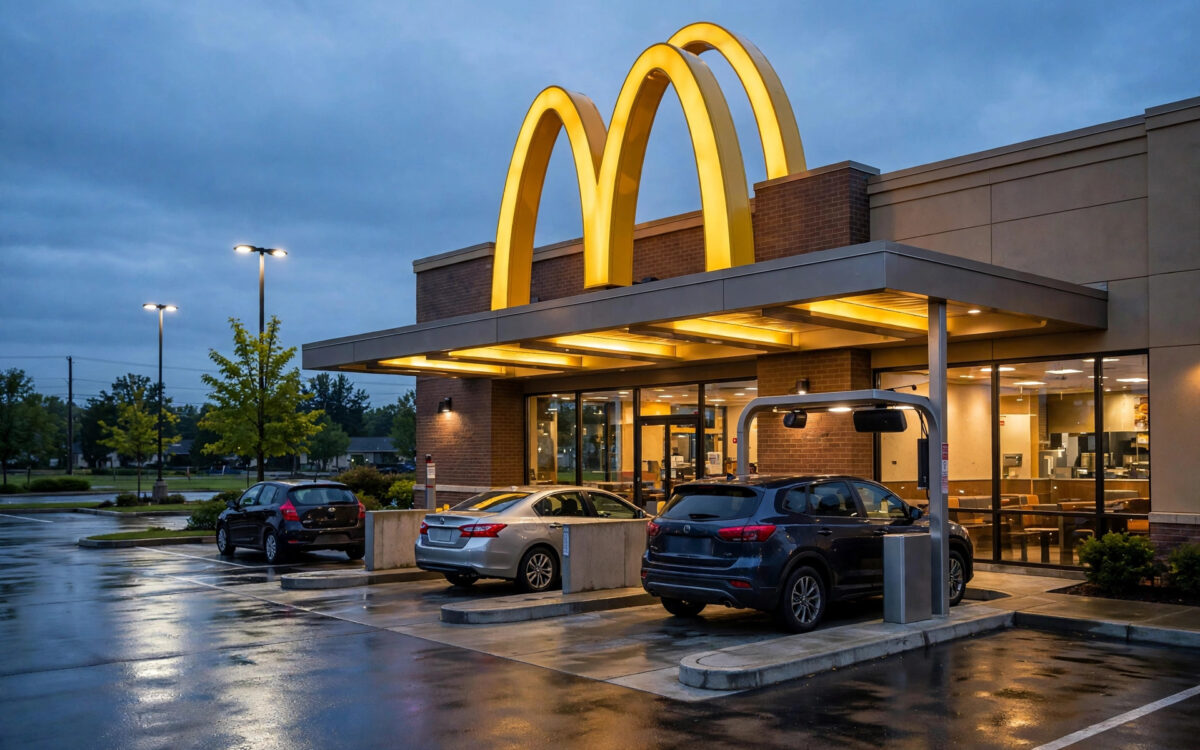 McDonald's restaurant exterior with golden arches