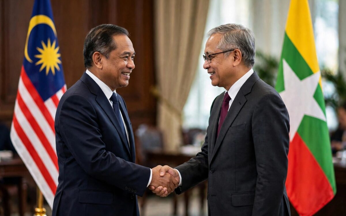 Myanmar's Min Aung Hlaing meets Anwar in Malaysia
