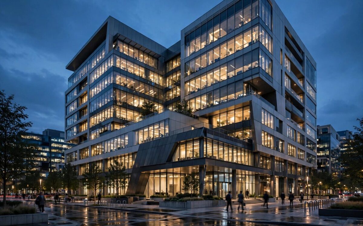 OpenAI logo on a building; AI funding concept