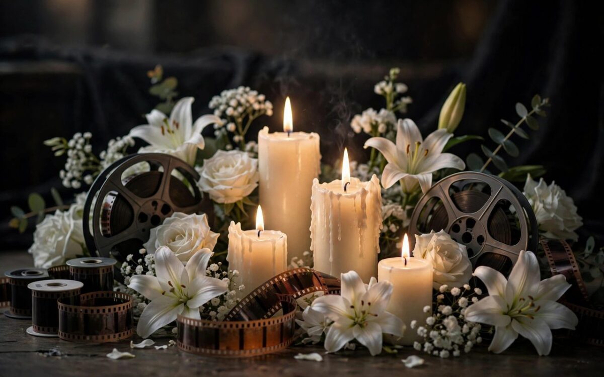 Candles and flowers as a tribute