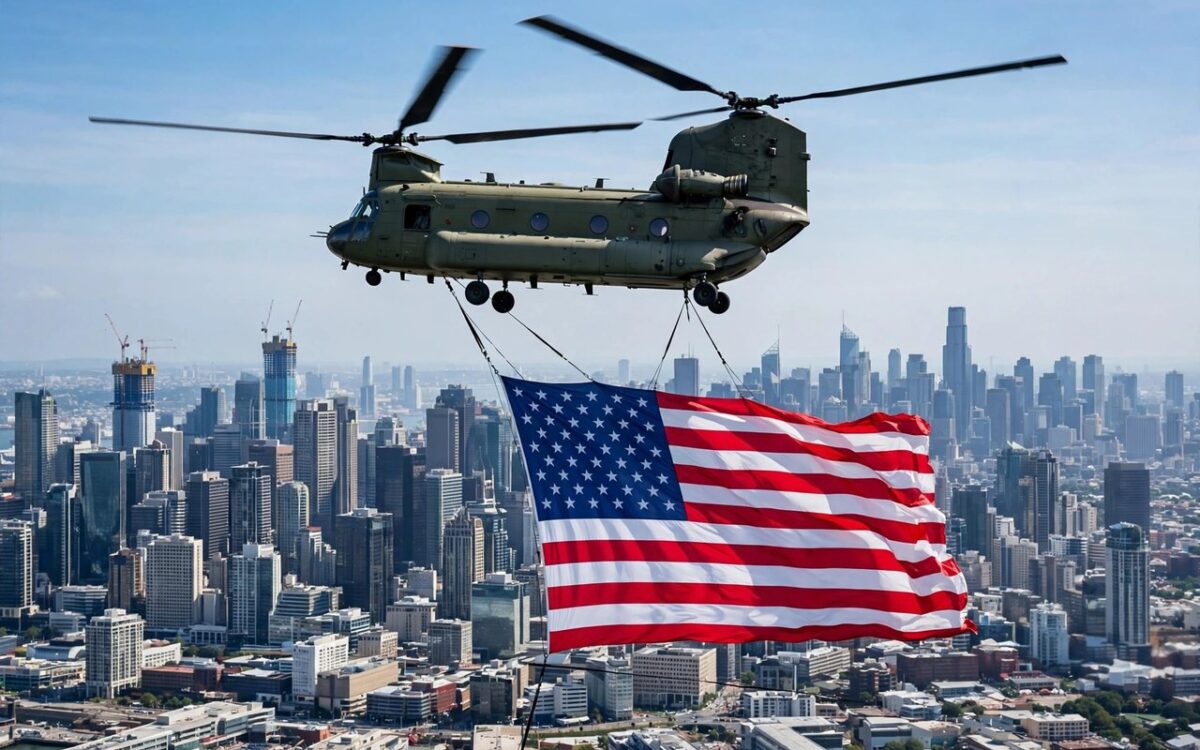 Giant Taiwan Flag Flown By Helicopter For National Day