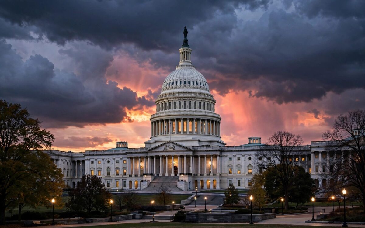 US Capitol building in Washington DC during government shutdown