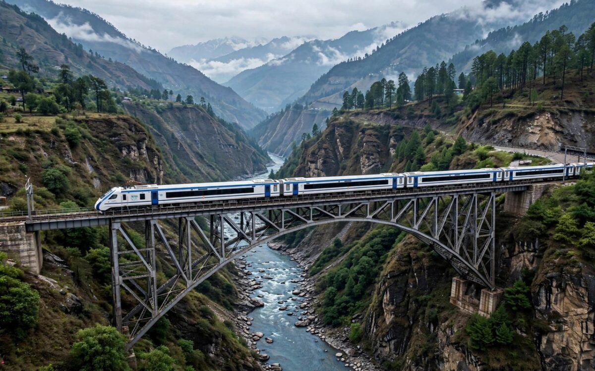 Vande Bharat Crosses Chenab, Anji Bridges at 100 Kmph